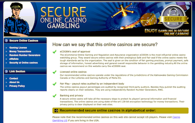 Secure Online Casino Gambling